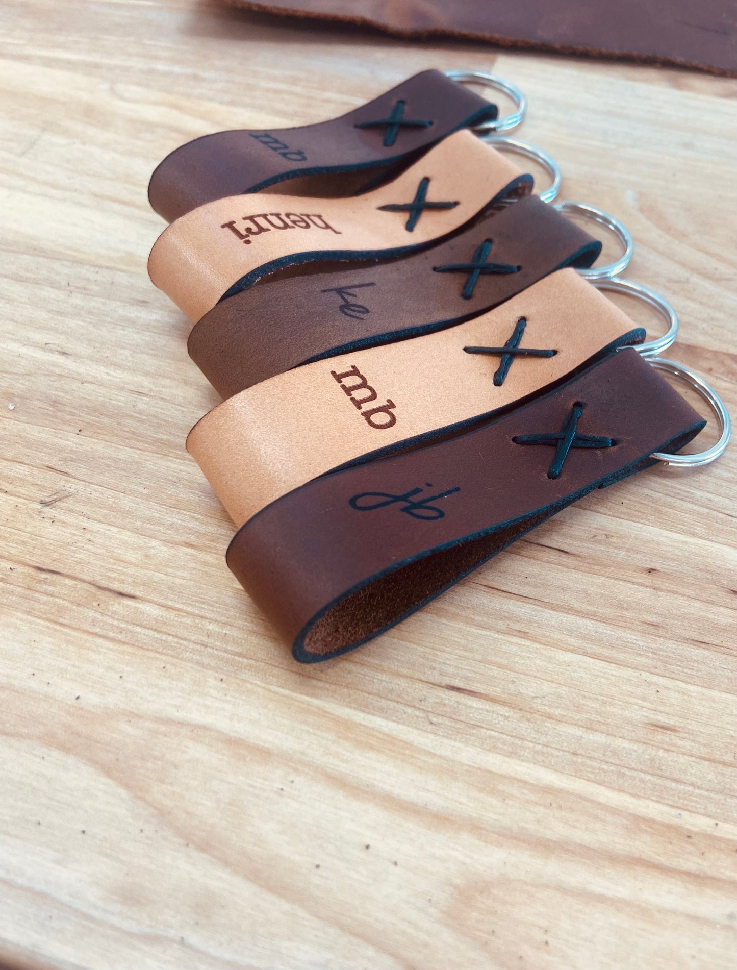 Custom Leather Loop Keychain