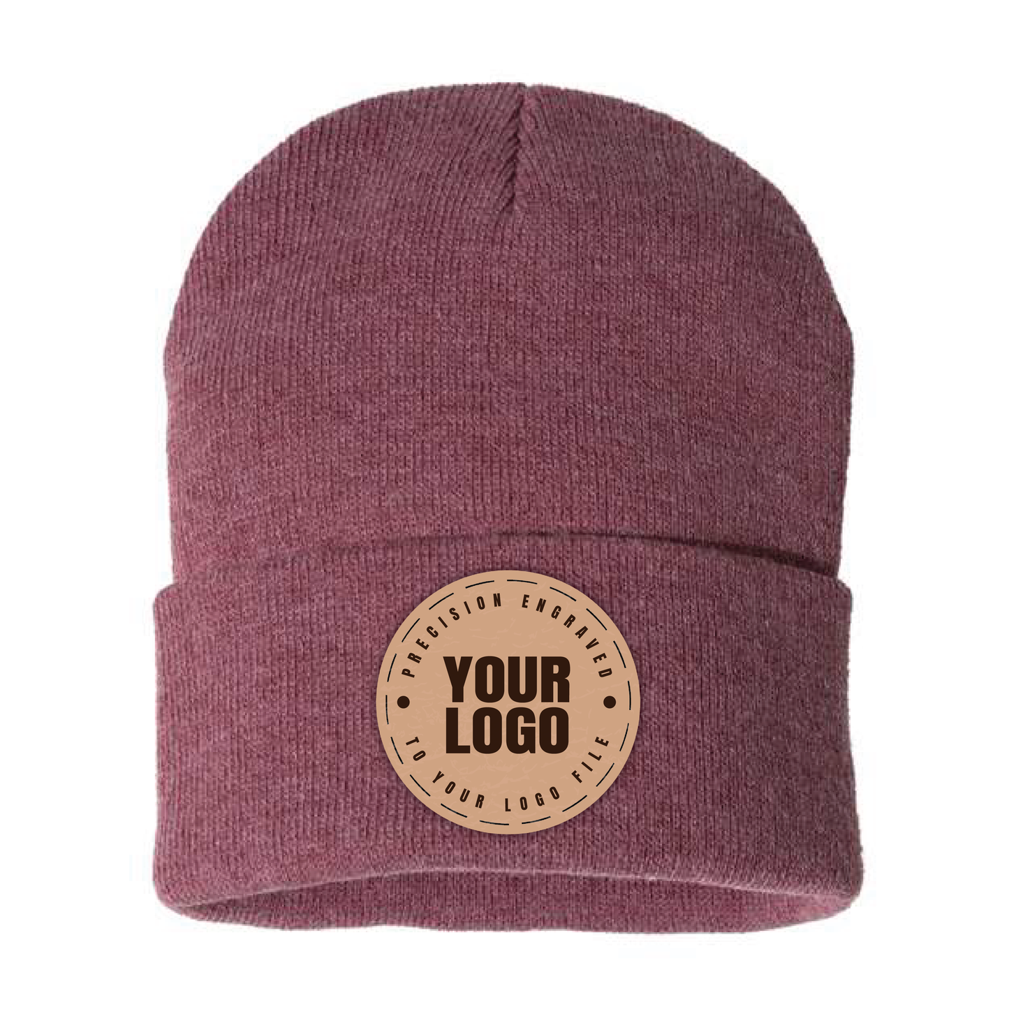 Custom Leather Patch Beanie